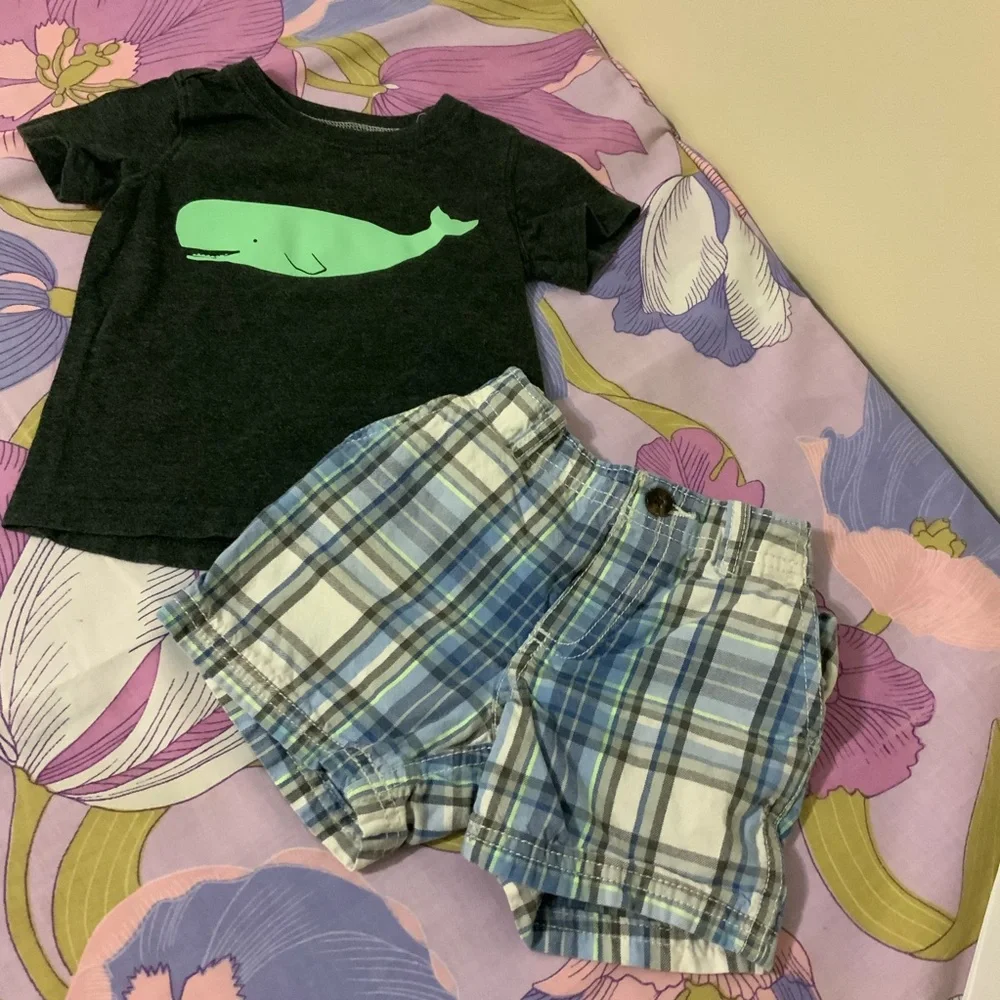 EUC Toddler Boy Lot 6 Pz 3 sets shorts & Tees Carter’s 18M